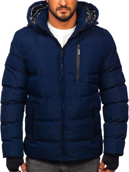 Chaqueta acolchada de invierno para hombre azul oscuro Bolf 5M756