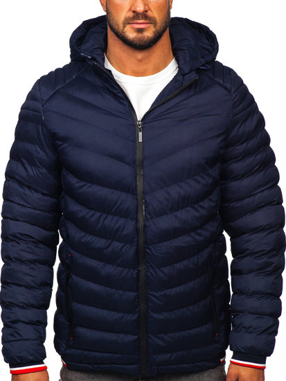 Chaqueta acolchada de invierno para hombre azul oscuro Bolf 5M765