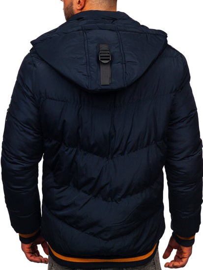 Chaqueta acolchada de invierno para hombre azul oscuro Bolf 6902