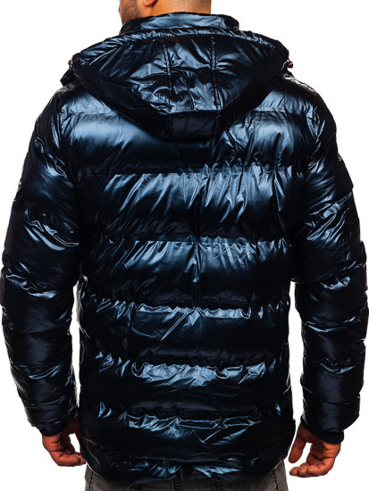 Chaqueta acolchada de invierno para hombre azul oscuro Bolf 6905