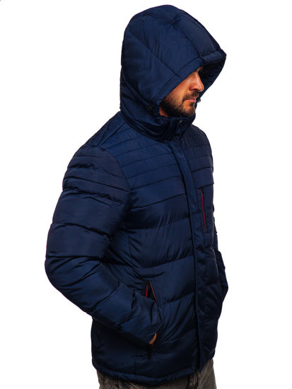 Chaqueta acolchada de invierno para hombre azul oscuro Bolf 7M806