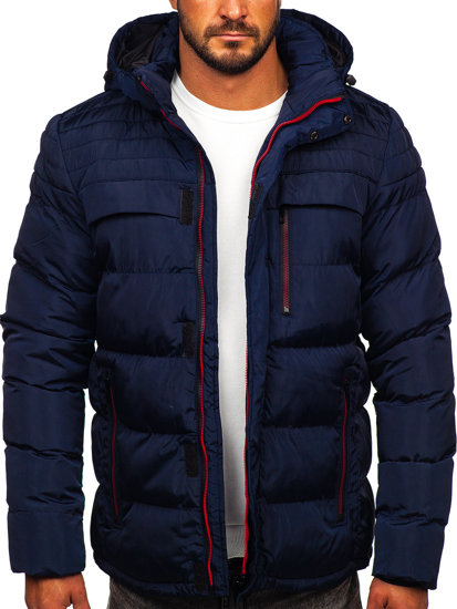 Chaqueta acolchada de invierno para hombre azul oscuro Bolf 7M806