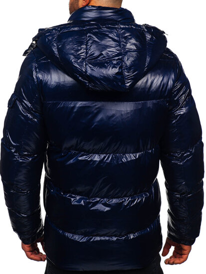 Chaqueta acolchada de invierno para hombre azul oscuro Bolf 9970