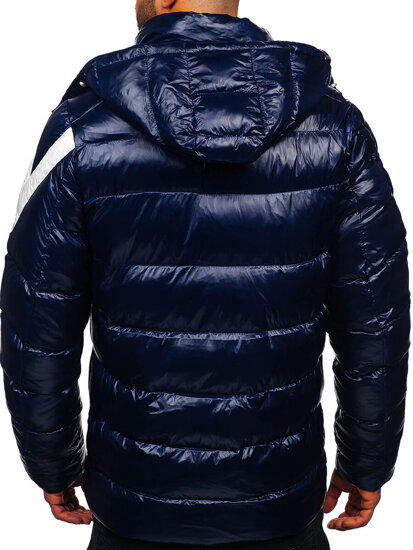 Chaqueta acolchada de invierno para hombre azul oscuro Bolf 9981