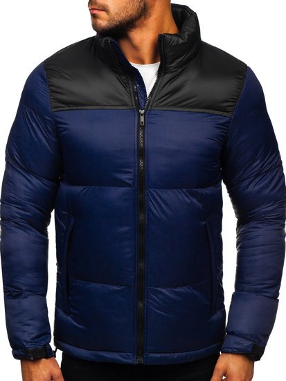 Chaqueta acolchada de invierno para hombre color azul oscuro Bolf 1186