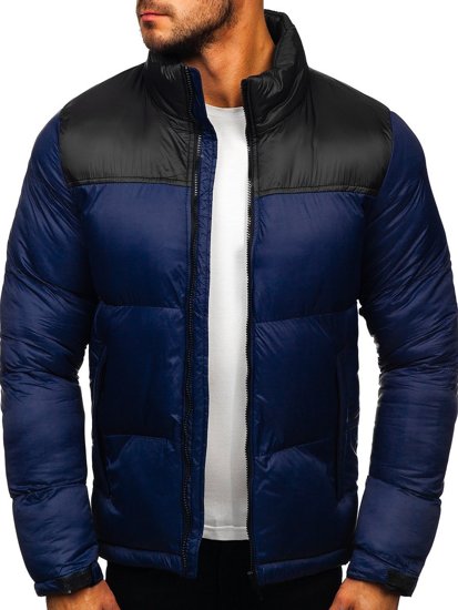 Chaqueta acolchada de invierno para hombre color azul oscuro Bolf 1186