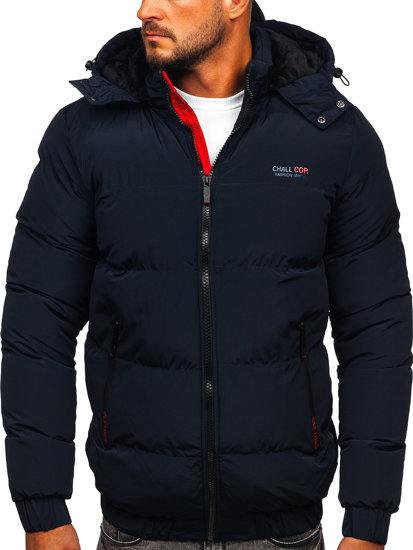 Chaqueta acolchada de invierno para hombre color azul oscuro Bolf 6904