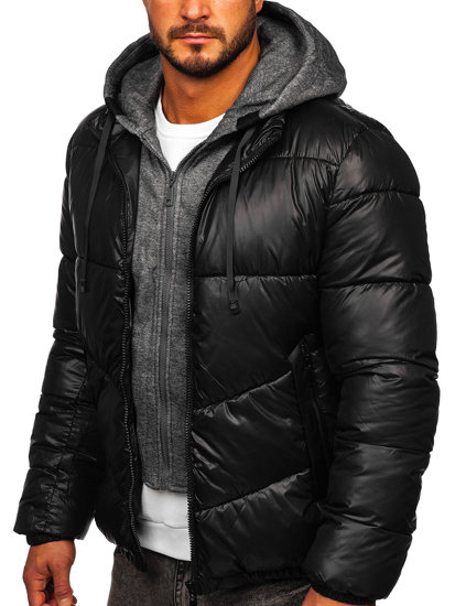 Chaqueta acolchada de invierno para hombre color negro Bolf B2906