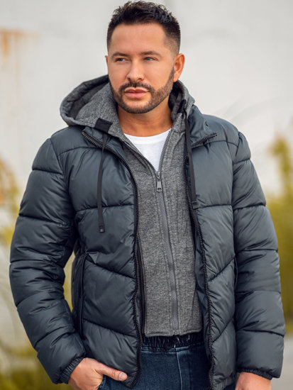 Chaqueta acolchada de invierno para hombre grafito Bolf B2906