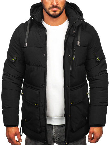 Chaqueta acolchada de invierno para hombre negro Bolf 22M60