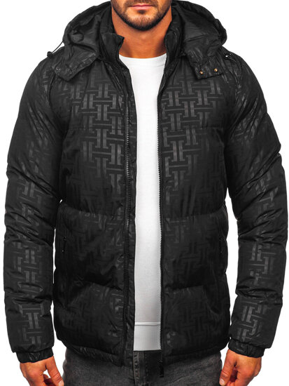 Chaqueta acolchada de invierno para hombre negro Bolf 3B112