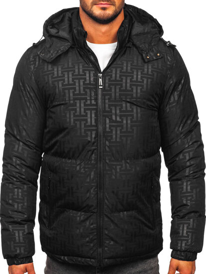 Chaqueta acolchada de invierno para hombre negro Bolf 3B112