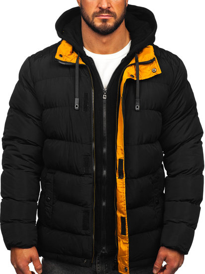 Chaqueta acolchada de invierno para hombre negro Bolf 7145