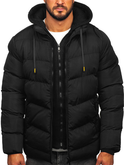 Chaqueta acolchada de invierno para hombre negro Bolf 7325