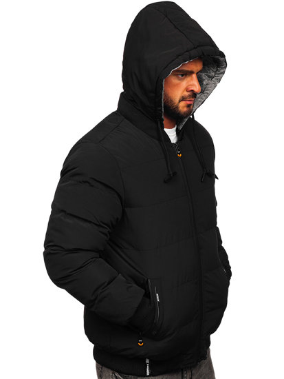 Chaqueta acolchada de invierno para hombre negro Bolf 7408