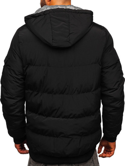 Chaqueta acolchada de invierno para hombre negro Bolf 7408