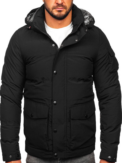 Chaqueta acolchada de invierno para hombre negro Bolf 99525