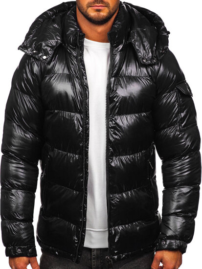 Chaqueta acolchada de invierno para hombre negro Bolf 9976