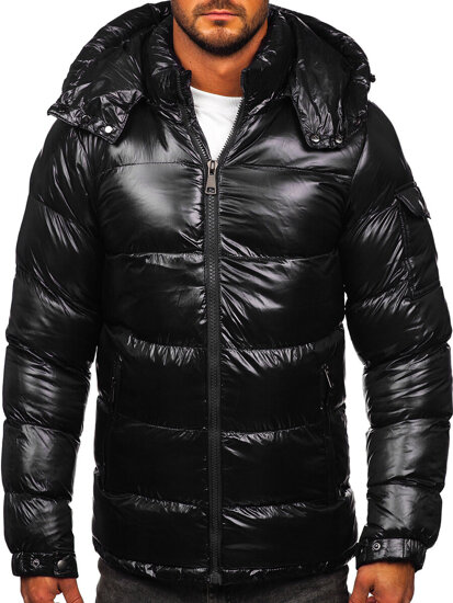 Chaqueta acolchada de invierno para hombre negro Bolf 9976