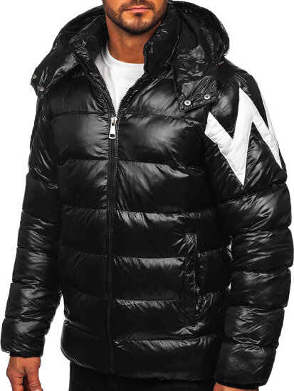 Chaqueta acolchada de invierno para hombre negro Bolf 9981