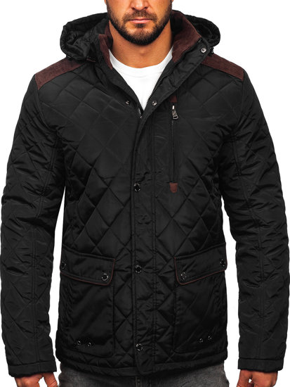 Chaqueta acolchada de invierno para hombre negro Bolf A5618