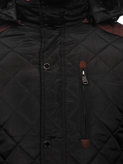 Chaqueta acolchada de invierno para hombre negro Bolf A5618