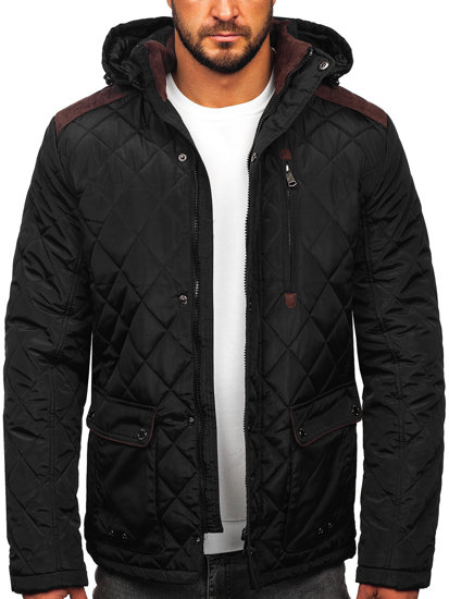 Chaqueta acolchada de invierno para hombre negro Bolf A5618