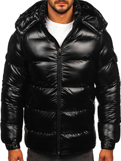 Chaqueta acolchada de invierno para hombre negro Bolf R20017