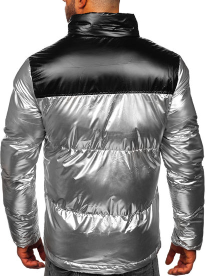 Chaqueta acolchada de invierno para hombre plateado Bolf 1188