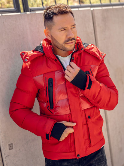 Chaqueta acolchada de invierno para hombre rojo Bolf 99527A