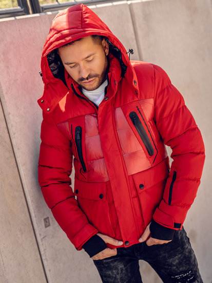 Chaqueta acolchada de invierno para hombre rojo Bolf 99527A