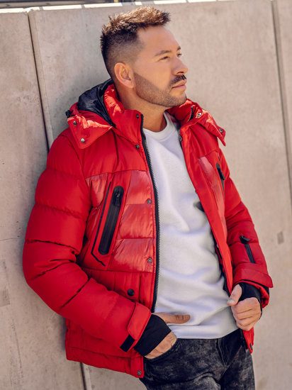 Chaqueta acolchada de invierno para hombre rojo Bolf 99527A