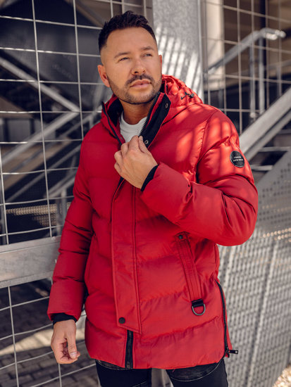 Chaqueta acolchada de invierno parka para hombre rojo Bolf 7330