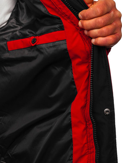 Chaqueta acolchada de invierno parka para hombre rojo Bolf 7330