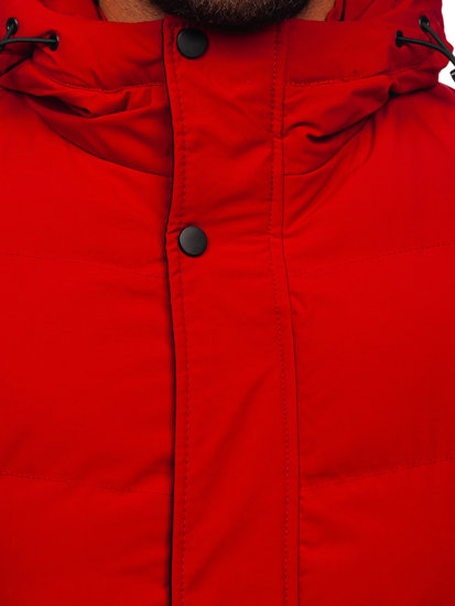 Chaqueta acolchada de invierno parka para hombre rojo Bolf 7330