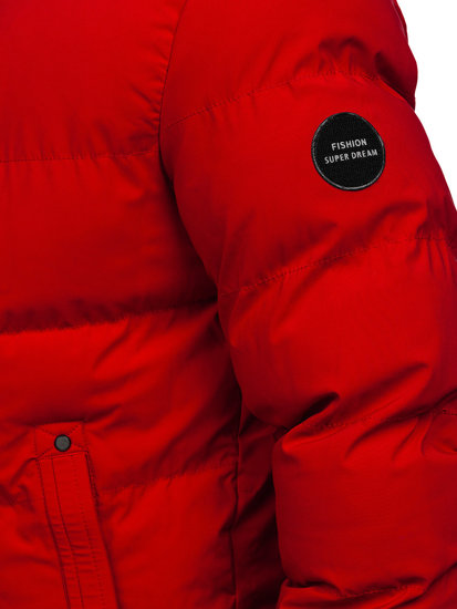 Chaqueta acolchada de invierno parka para hombre rojo Bolf 7330