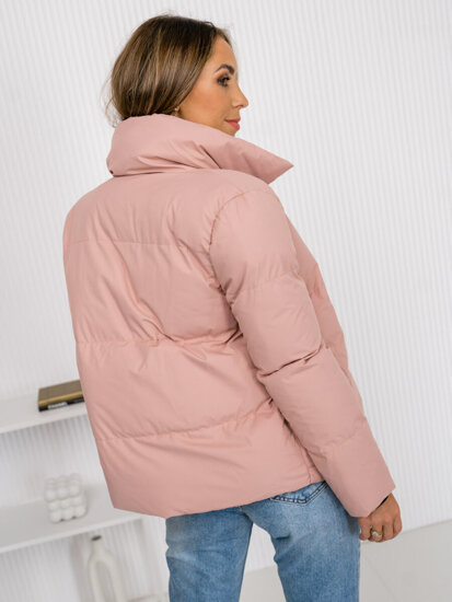 Chaqueta acolchada de invierno sin capucha para mujer rosa Bolf 23062