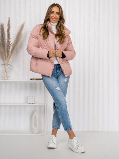 Chaqueta acolchada de invierno sin capucha para mujer rosa Bolf 23062