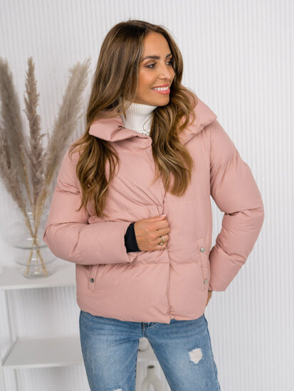 Chaqueta acolchada de invierno sin capucha para mujer rosa Bolf 23062