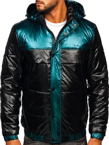 Chaqueta acolchada deportiva de entretiempo para hombre color negro Bolf 2145