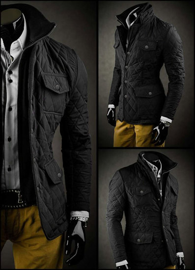 Chaqueta acolchada, elegante para hombre negro Bolf 802A