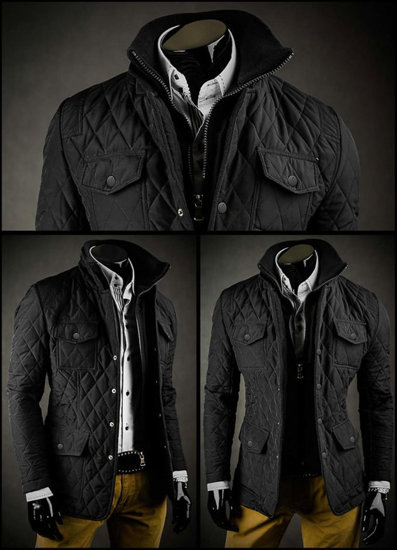 Chaqueta acolchada, elegante para hombre negro Bolf 802A