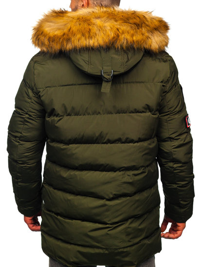 Chaqueta acolchada larga de invierno para hombre caqui Bolf 6476