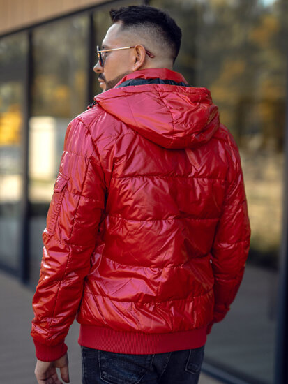 Chaqueta  alcholada de entretiempo deportiva para hombre rojo Bolf 2143