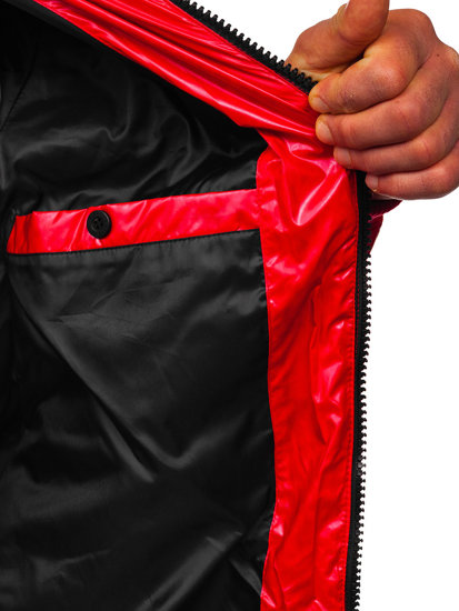 Chaqueta  alcholada de entretiempo deportiva para hombre rojo Bolf 2143