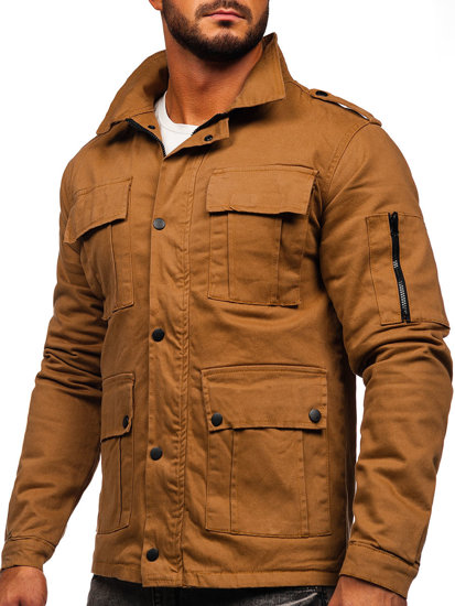 Chaqueta algodón de entretiempo para hombre camel Bolf 10290