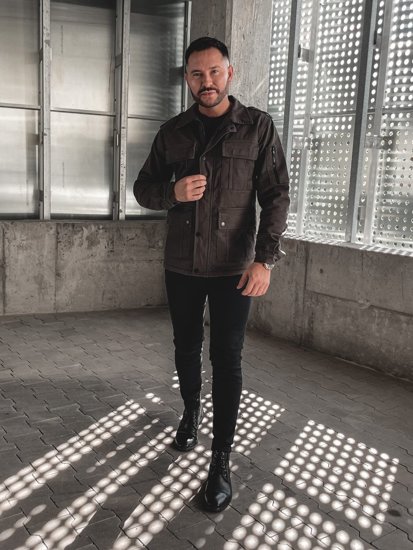 Chaqueta algodón de entretiempo para hombre caqui Bolf 10290