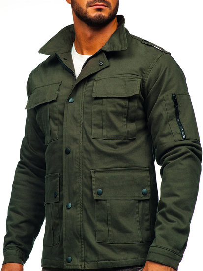 Chaqueta algodón de entretiempo para hombre caqui Bolf 10290