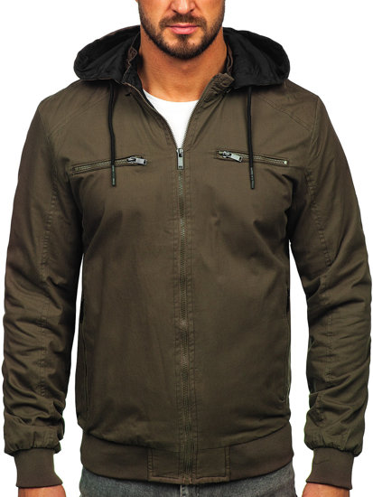 Chaqueta algodón de entretiempo para hombre caqui Bolf 84M3010