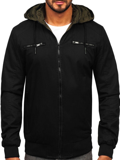 Chaqueta algodón de entretiempo para hombre negro Bolf 84M3010